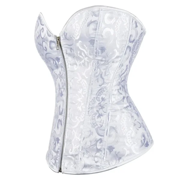 corset à fermeture éclair blanc Nina (vue réelle, profil) corset à fermeture éclair blanc Nina (vue réelle, profil)