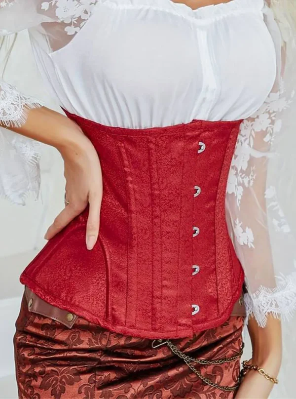 Serre taille corset look rétro rouge Orane (profil) Serre taille corset look rétro rouge Orane (profil)