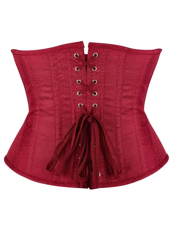 Serre taille corset look rétro rouge Orane (vue réelle de dos) Serre taille corset look rétro rouge Orane (vue réelle de dos)