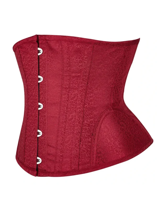 Serre taille corset look rétro rouge Orane (vue réelle de profil) Serre taille corset look rétro rouge Orane (vue réelle de profil)