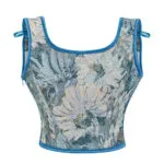 Bustier bleu à fleurs avec lacets Alina (vue réelle, dos)