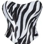 Bustier noir et blanc Zèbre (vue réelle)