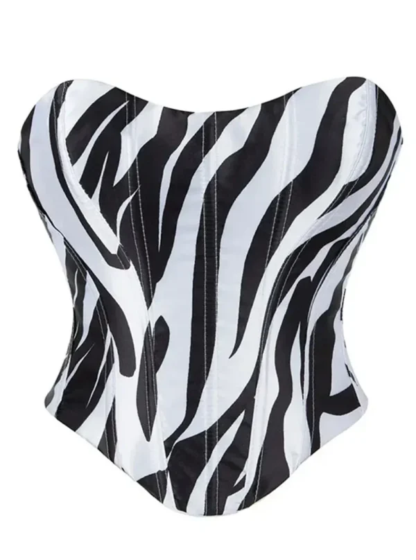 Bustier noir et blanc Zèbre (vue réelle) Bustier noir et blanc Zèbre (vue réelle)