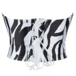 Bustier noir et blanc Zèbre (vue réelle, dos)
