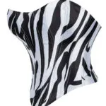 Bustier noir et blanc Zèbre (vue réelle, profil)