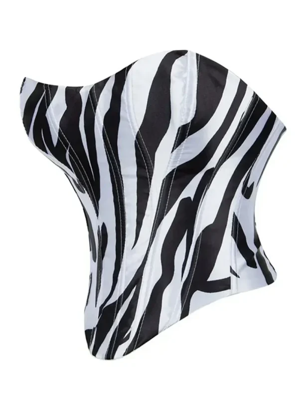 Bustier noir et blanc Zèbre (vue réelle, profil) Bustier noir et blanc Zèbre (vue réelle, profil)