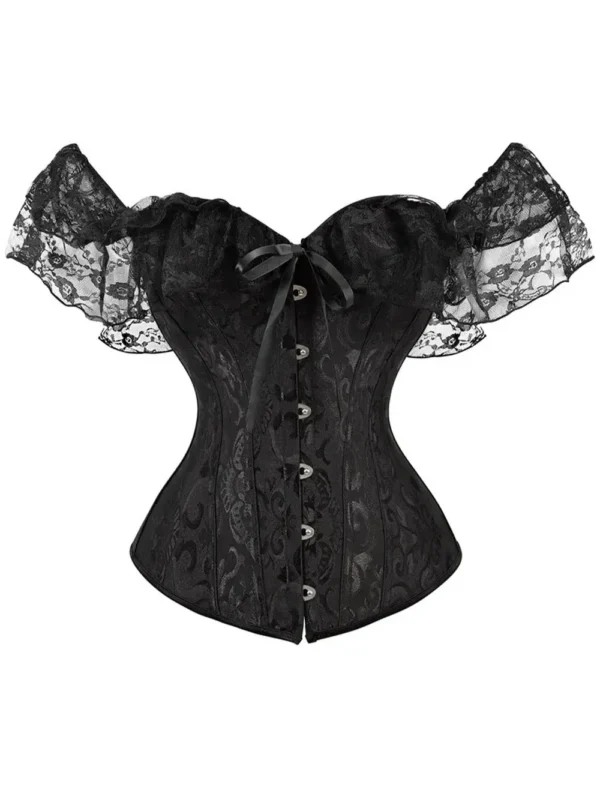 Corset de soirée élégant avec dentelle (vue réelle, face) Corset de soirée élégant avec dentelle (vue réelle, face)