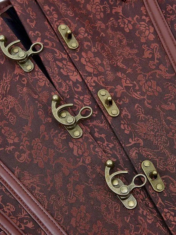 Corset gothique chic marron Hazel (crochets de fermeture) Corset gothique chic marron Hazel (crochets de fermeture)