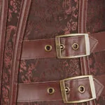 Corset steampunk marron rigide à fermeture busk Hazel
