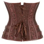 Corset gothique chic marron Hazel (vue réelle, dos)