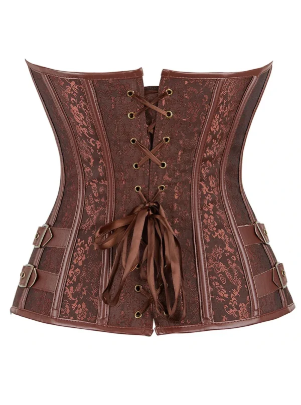 Corset gothique chic marron Hazel (vue réelle, dos) Corset gothique chic marron Hazel (vue réelle, dos)