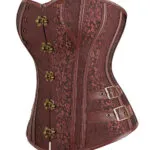 Corset gothique chic marron Hazel (vue réelle, profil)