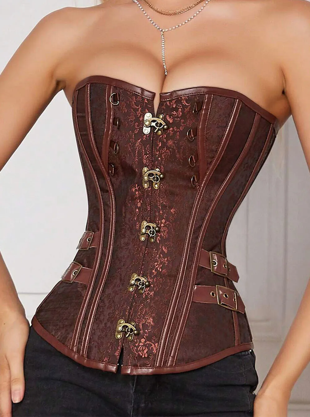 Corset gothique chic marron Hazel