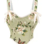 bustier vert kaki à fleurs Anaïs (vue réelle) bustier vert kaki à fleurs Anaïs (vue réelle)