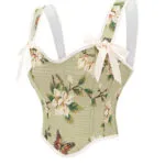 bustier vert kaki à fleurs Anaïs (vue réelle, profil) bustier vert kaki à fleurs Anaïs (vue réelle, profil)