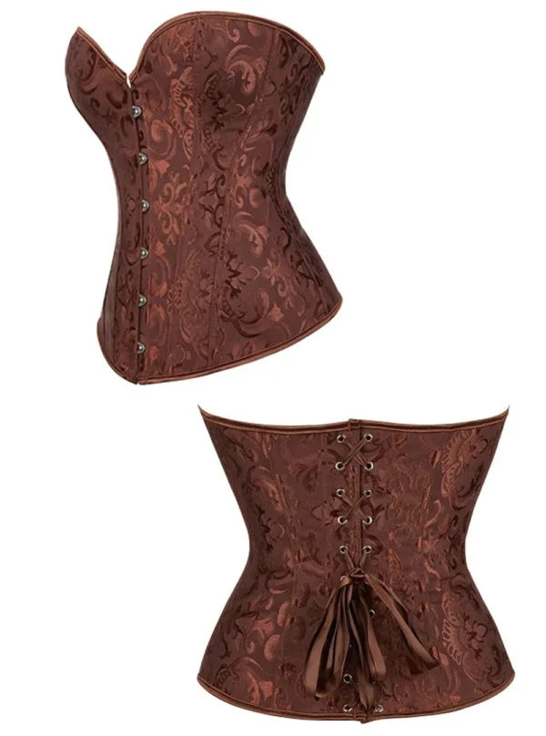 corset marron classique Brunelle (vue réelle, profil) corset marron classique Brunelle (vue réelle, profil)