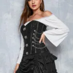 corset steampunk noir à chaines Selene (profil) corset steampunk noir à chaines Selene (profil)