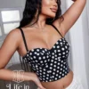 Bustier noir à pois blancs Freyja