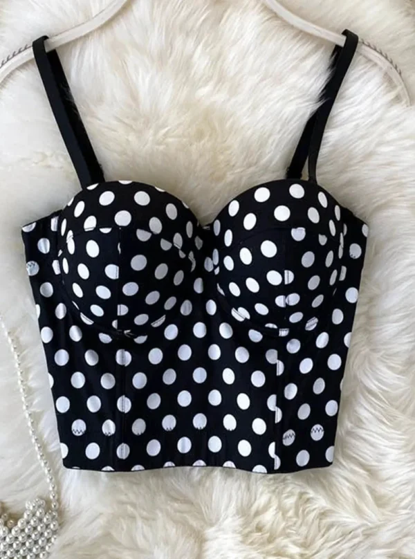 Bustier noir à pois blancs Freyja (4)