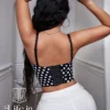 Bustier noir à pois blancs Freyja (dos)