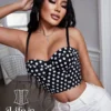 Bustier noir à pois blancs Freyja (face)