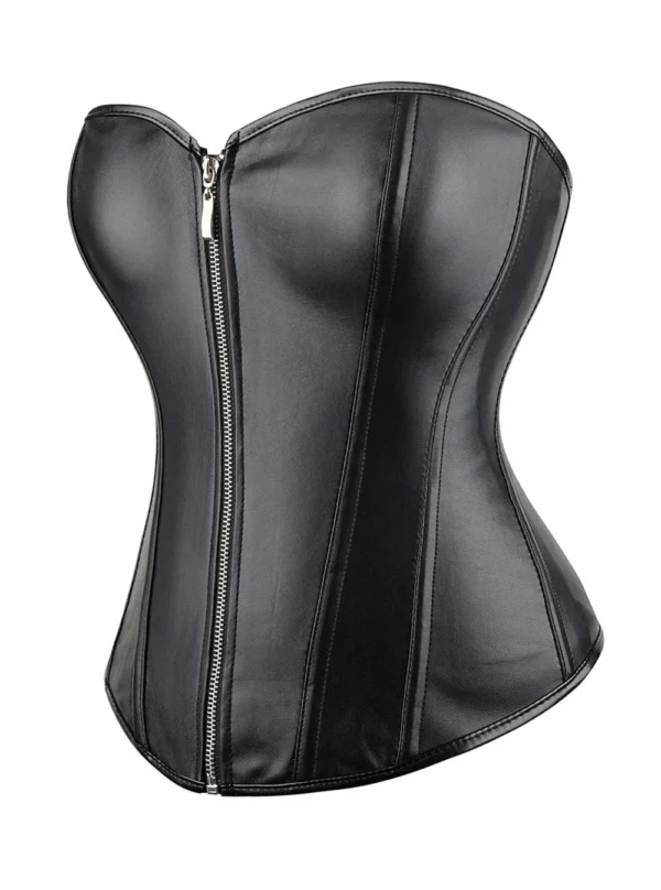 Corset cuir noir à fermeture éclair Fabia (6) Corset cuir noir à fermeture éclair Fabia (6)