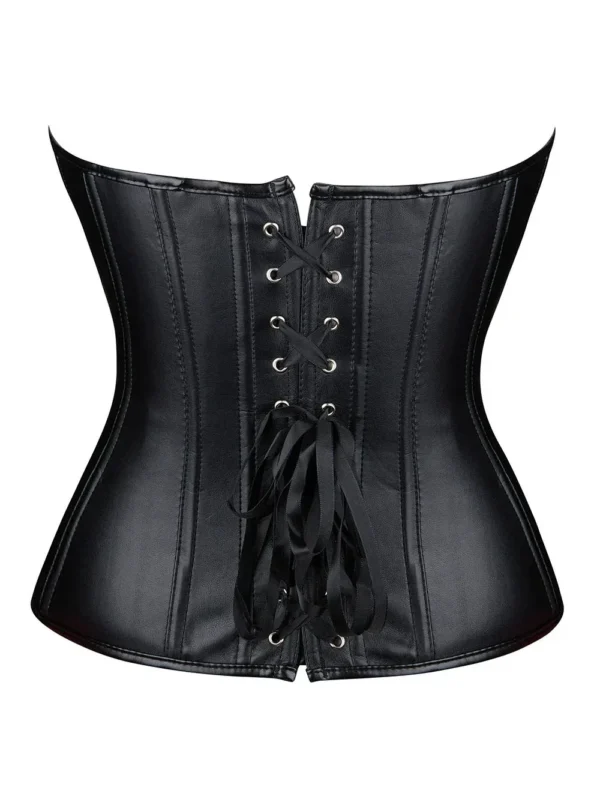 Corset cuir noir à fermeture éclair Fabia (7) Corset cuir noir à fermeture éclair Fabia (7)
