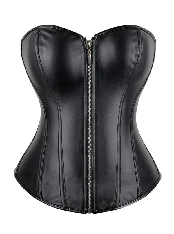 Corset cuir noir à fermeture éclair Fabia (8) Corset cuir noir à fermeture éclair Fabia (8)