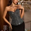Corset noir brillant à sequins Lumilla Corset noir brillant à sequins Lumilla