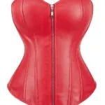 Corset rouge en cuir à fermeture éclair (5) Corset rouge en cuir à fermeture éclair (5)