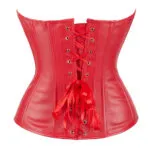Corset rouge en cuir à fermeture éclair (6) Corset rouge en cuir à fermeture éclair (6)
