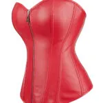 Corset rouge en cuir à fermeture éclair (7) Corset rouge en cuir à fermeture éclair (7)