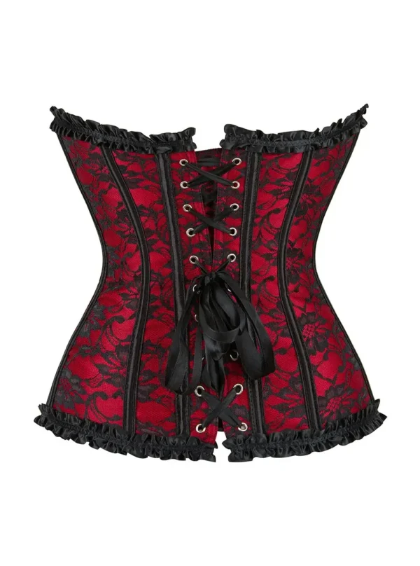 Corset rouge et noir Flora (4) Corset rouge et noir Flora (4)