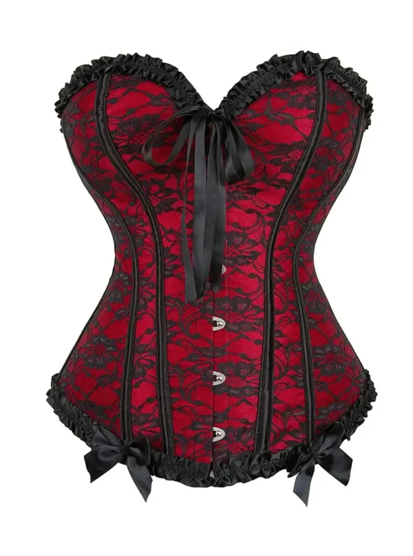 Corset rouge et noir Flora (5) Corset rouge et noir Flora (5)