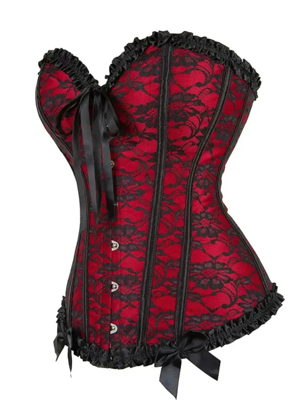 Corset rouge et noir Flora (6) Corset rouge et noir Flora (6)