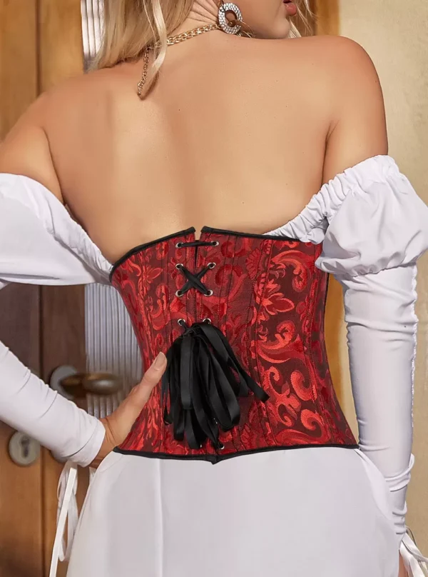 Corset sous poitrine rouge et noir Saphira (3) Corset sous poitrine rouge et noir Saphira (3)