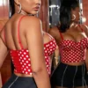 bustier rouge à pois blancs (3)