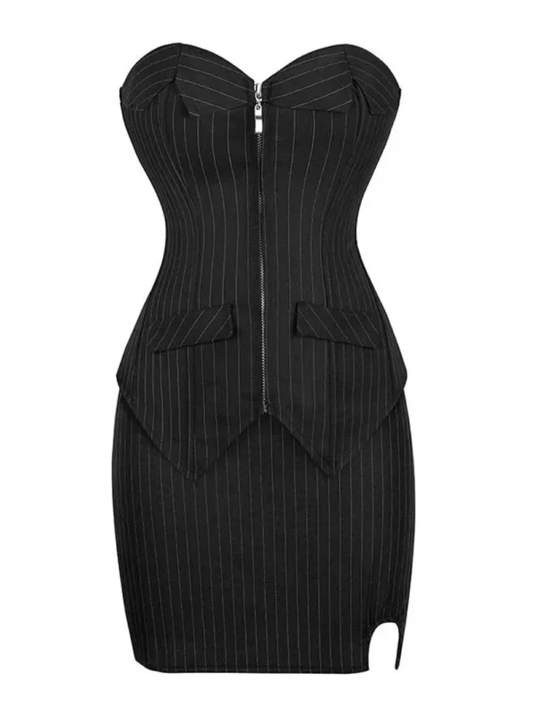 Bustier à rayures et jupe tailleur Business Lady (5) Bustier à rayures et jupe tailleur Business Lady (5)