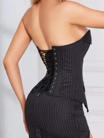 Bustier à rayures et jupe tailleur Business Lady (9)