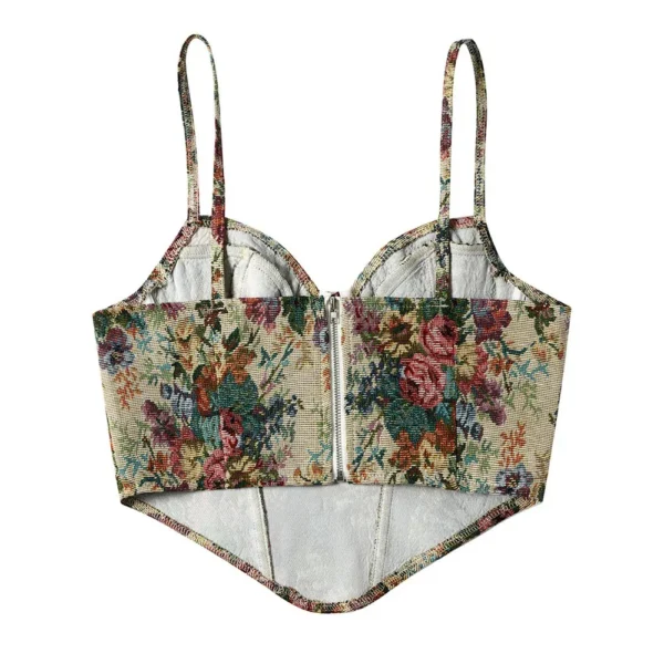 Bustier femme beige à fleurs délicates Laelia (2)