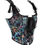 Bustier noir à fleurs corset Courtisane (11) Bustier noir à fleurs corset Courtisane (11)