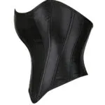 Bustier noir en satin découpe coeur sans bretelles (2) Bustier noir en satin découpe coeur sans bretelles (2)