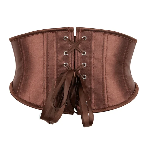 Ceinture corset en satin marron serre-taille Carmen (5) Ceinture corset en satin marron serre-taille Carmen