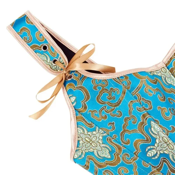 Corset bleu royal avec dorures Duchesse (3) Corset bleu royal avec dorures Duchesse (3)