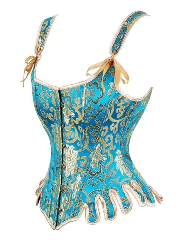 Corset bleu royal avec dorures Duchesse (5) Corset bleu royal avec dorures Duchesse (5)