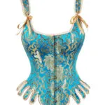 Corset bleu royal avec dorures Duchesse (6) Corset bleu royal avec dorures Duchesse (6)