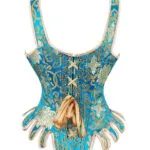 Corset bleu royal avec dorures Duchesse (7) Corset bleu royal avec dorures Duchesse (7)