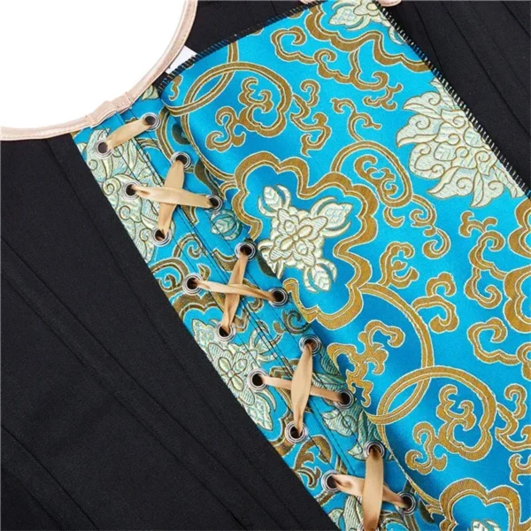 Corset bleu royal avec dorures Duchesse (8) Corset bleu royal avec dorures Duchesse (8)