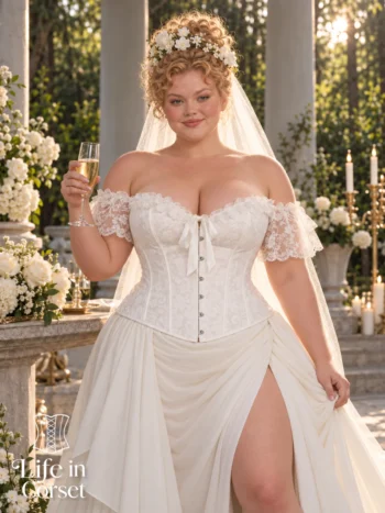 Corset de soirée chic blanc avec dentelle Gala