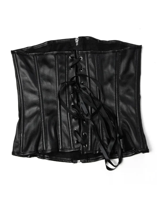 Corset en cuir à fermeture éclair serre-taille (3) Corset en cuir à fermeture éclair serre-taille (3)